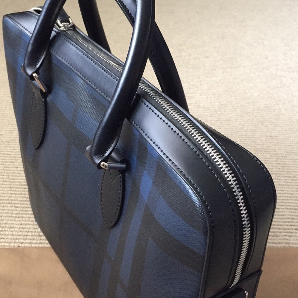 Leather Trim London Check Burberry briefcase